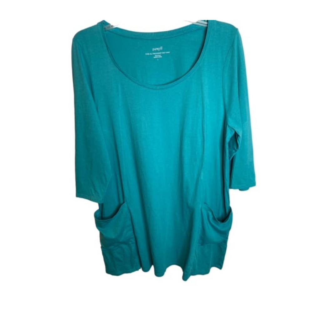 J. Jill Pure Jill Two Pocket Knit Tunic‎ 3/4 Sleeve Boatneck Tunic Top